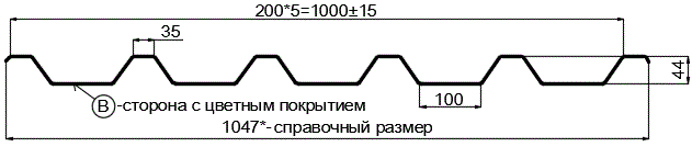 Фото: Профнастил С44 х 1000 - B (PURETAN-20-RR35-0.5) в Реутове