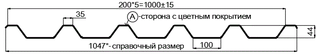 Фото: Профнастил С44 х 1000 - A (ПЭ-01-1014-0.45) в Реутове