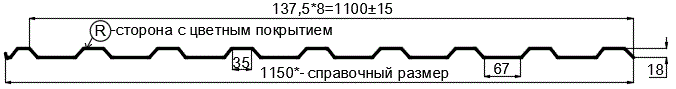 Фото: Профнастил МП20 х 1100 - R RETAIL (ПЭ-01-3005-СТ) в Реутове