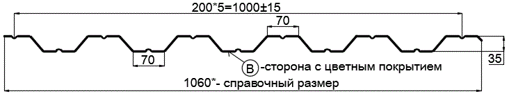 Фото: Профнастил НС35 х 1000 - B (PURETAN-20-RR23-0.5) в Реутове