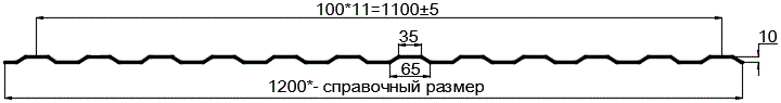 Фото: Профнастил оцинкованный МП10 х 1100 (ОЦ-01-БЦ-0.5) в Реутове