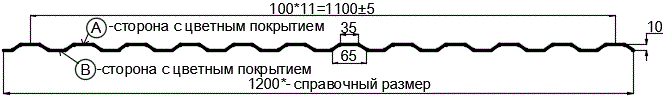 Фото: Профнастил МП10 х 1100 - B (ECOSTEEL_МА_Д-01-МореныйДуб-0.5) в Реутове