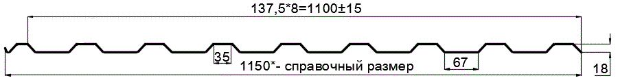 Фото: Профнастил оцинкованный МП20 х 1100 - R (ОЦ-01-БЦ-0.45) в Реутове