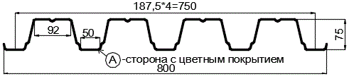 Фото: Профнастил Н75 х 750 - A (ПЭ-01-1015-0.7) в Реутове