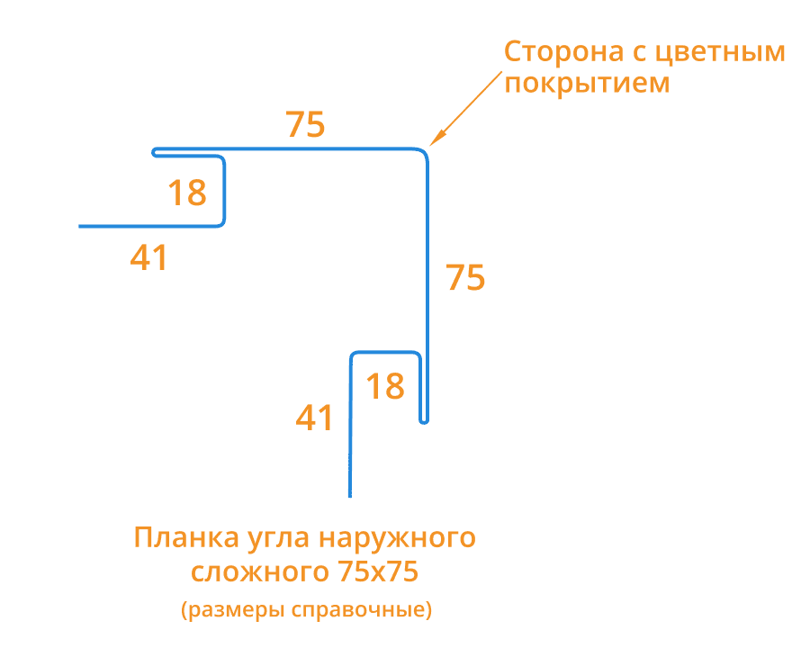 Фото: Планка угла наружного сложного 75х75х3000 (ECOSTEEL_T-01-ЗолотойДуб-0.5) в 