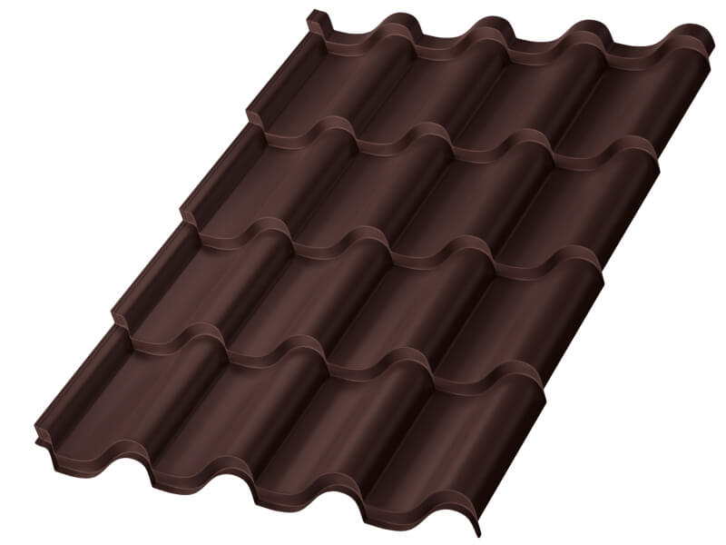 Металлочерепица МП Монтерроса-S (VALORI-20-Brown-0.5)