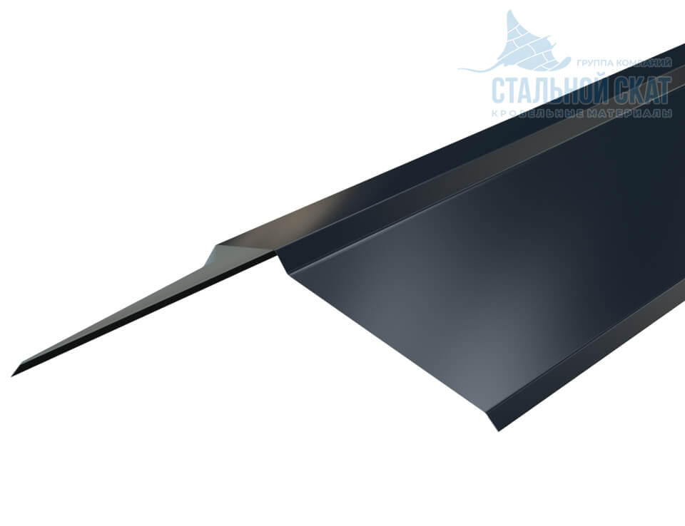 Планка конька плоского 150х150х2000 (VALORI-20-DarkGrey-0.5)
