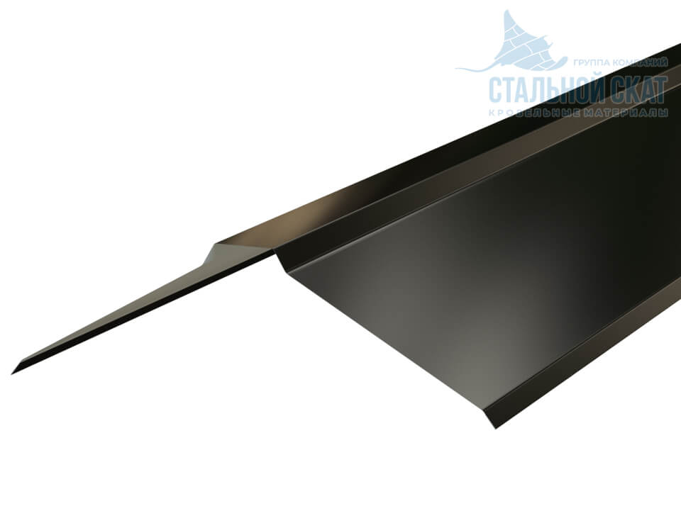 Планка конька плоского 150х150х2000 (VikingMP E-20-9005-0.5)